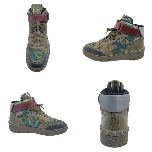 Valentino Garavani Rockrunner Camo Butterfly High Top Sneakers 42 - Picture 5 of 12